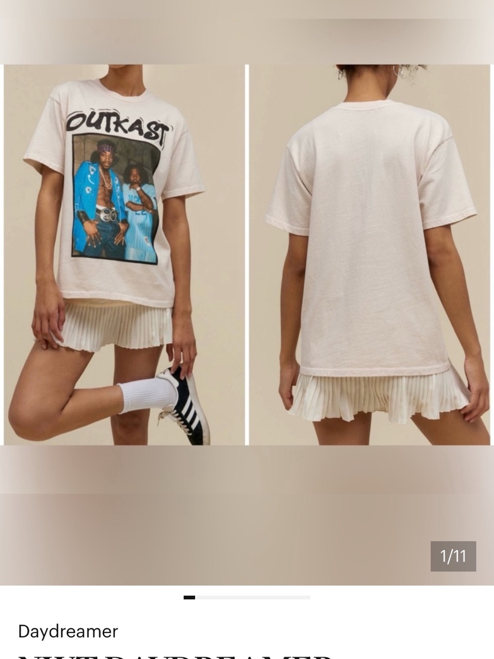 NWT DAYDREAMER OUTKAST PHOTO WEEKEND TEE - white cream - XS, Small